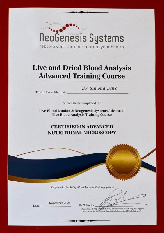 Live and Dried Blood Analysis